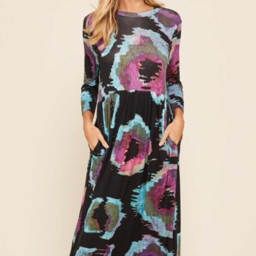Black Geode Maxi Dress